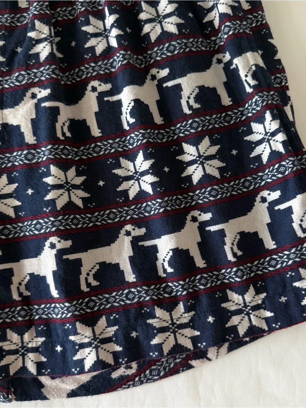 J.Crew Mens Fair Isle Dog Print Flannel Boxers Lounge Shorts Holiday Size L NWOT